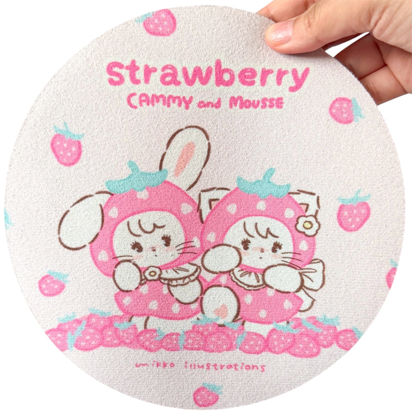 Mikko illustrations Cammy & Mousse Stawberry Mousepad