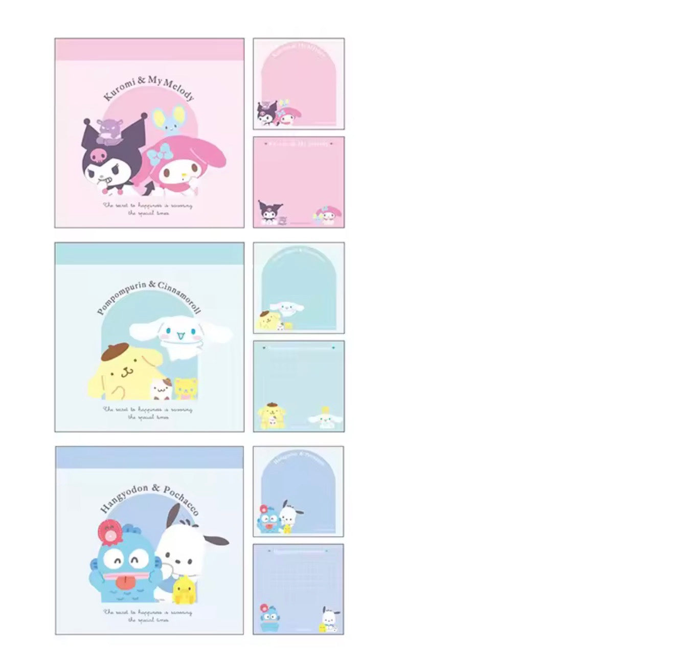 Sanrio Characters 3 set Mini Memopads