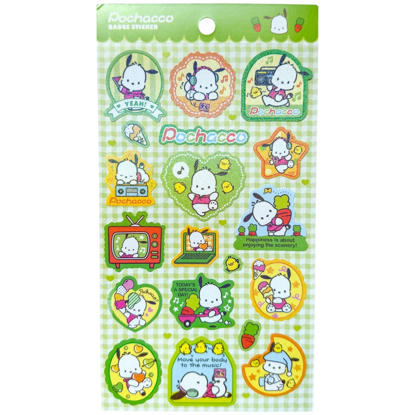 Pochacco Badge Sticker Sheet