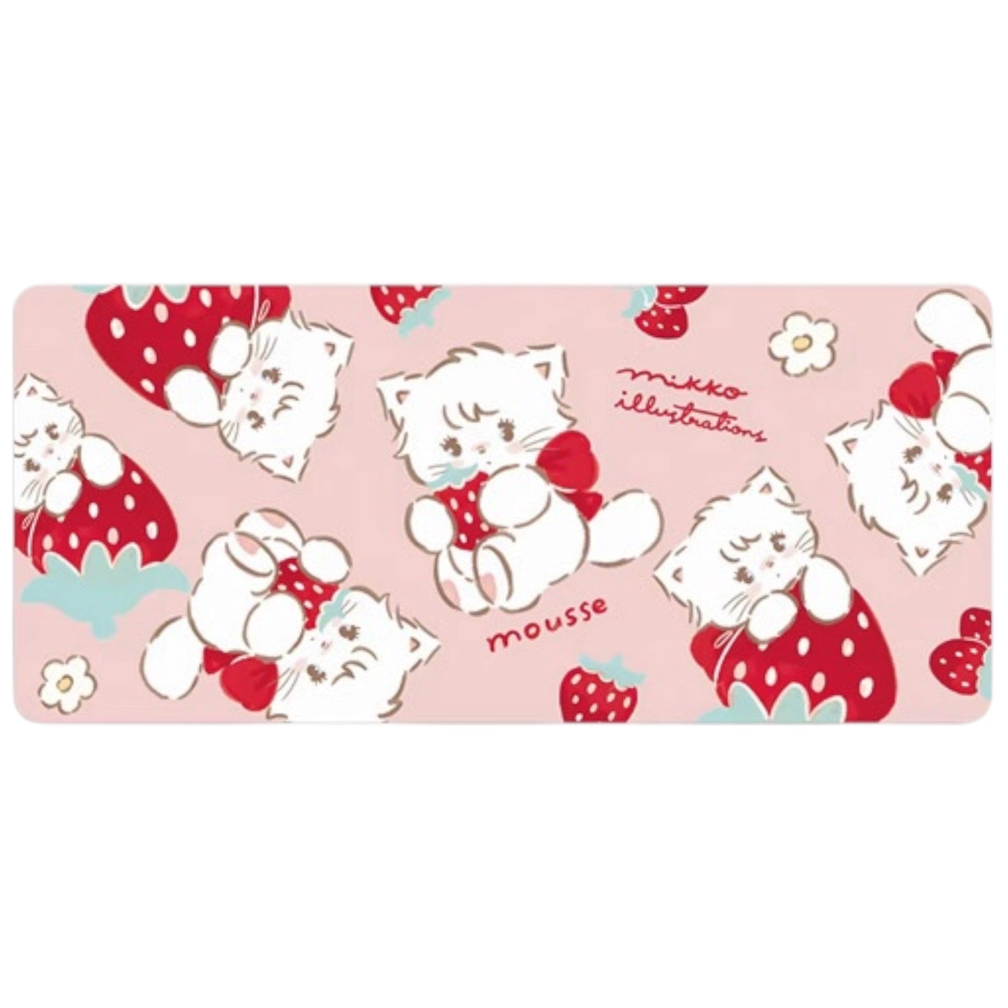 Mikko illustrations Mousse Strawberry Large Desk Mat