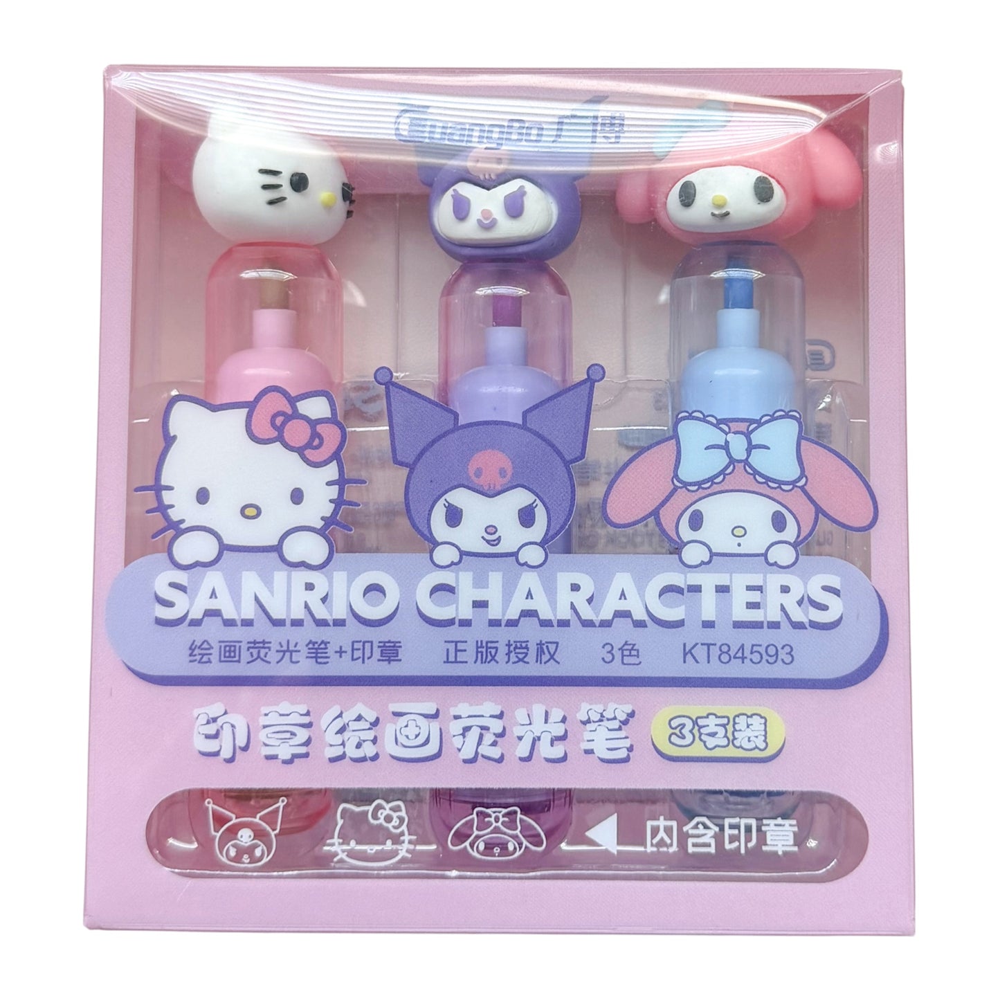 Hello Kitty, Kuromi, & My Melody Highlighter Set