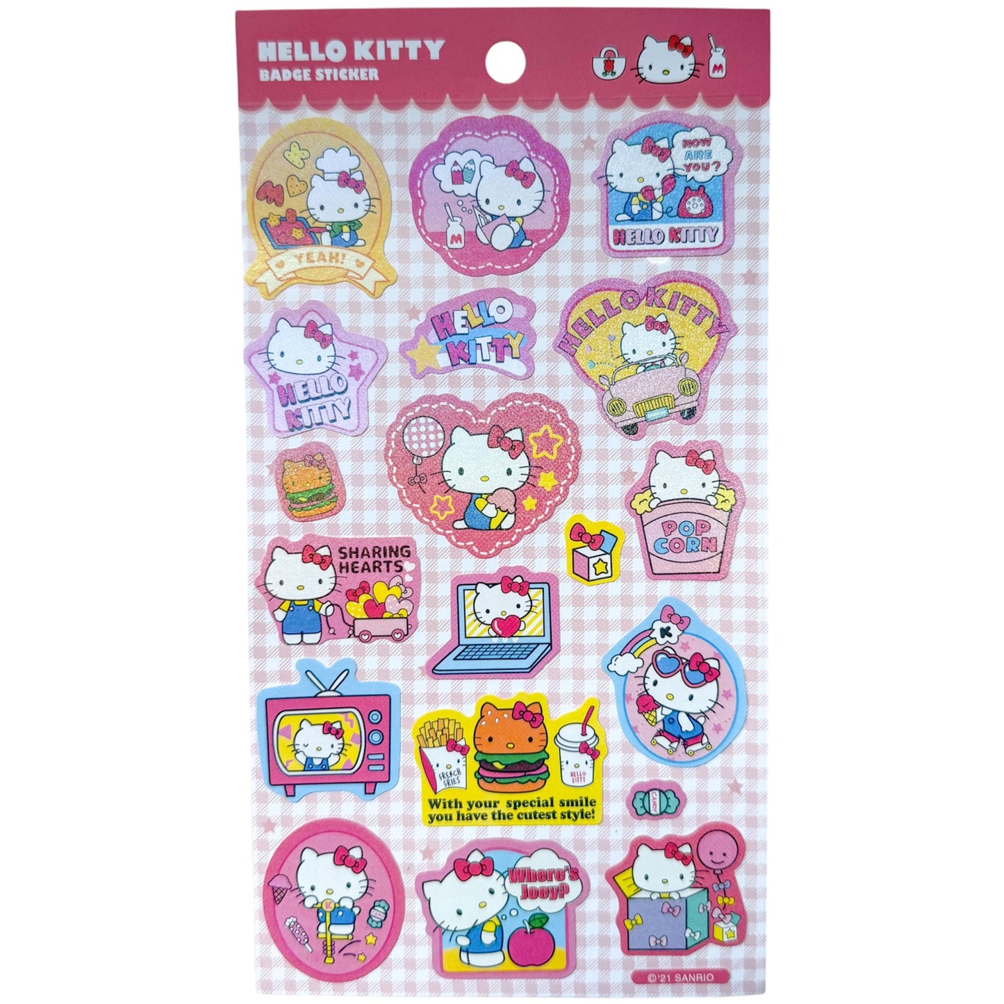 Hello Kitty Badge Sticker Sheet
