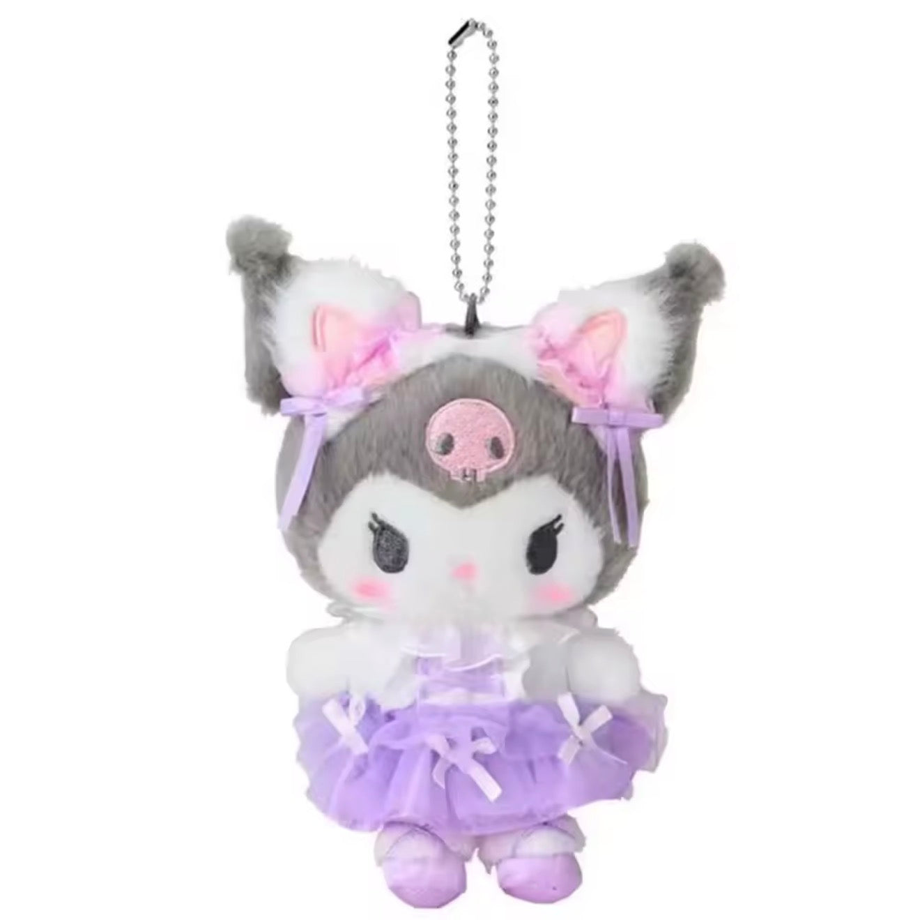Kuromi Cat Ballerina Plush Keychain