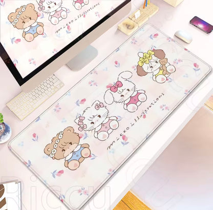 Mikko illustrations Family Plaid Large Desk Mat