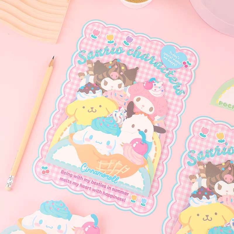 Sanrio Characters Ice Cream Parlor Large Memo Pad