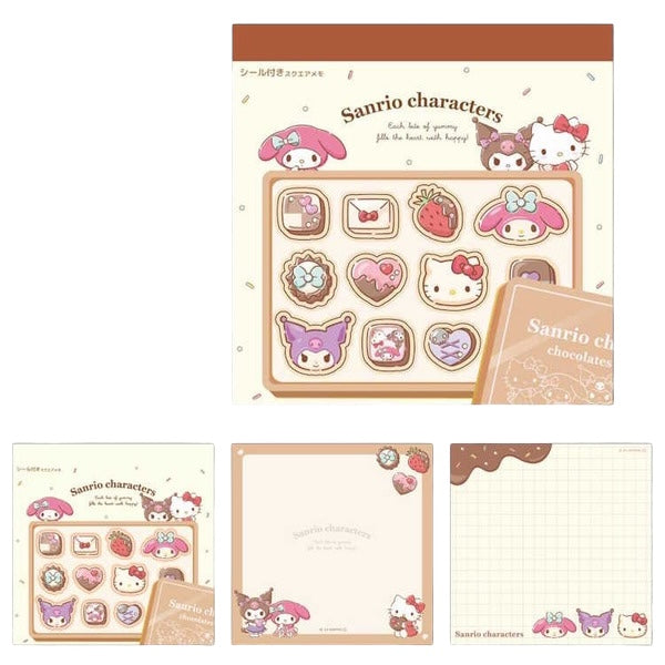Sanrio My Melody, Kuromi, Hello Kitty Memopad With Sticker Sheet