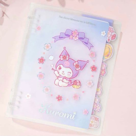 Kuromi Cherry Blossom Series Binder Notebook With Tabs