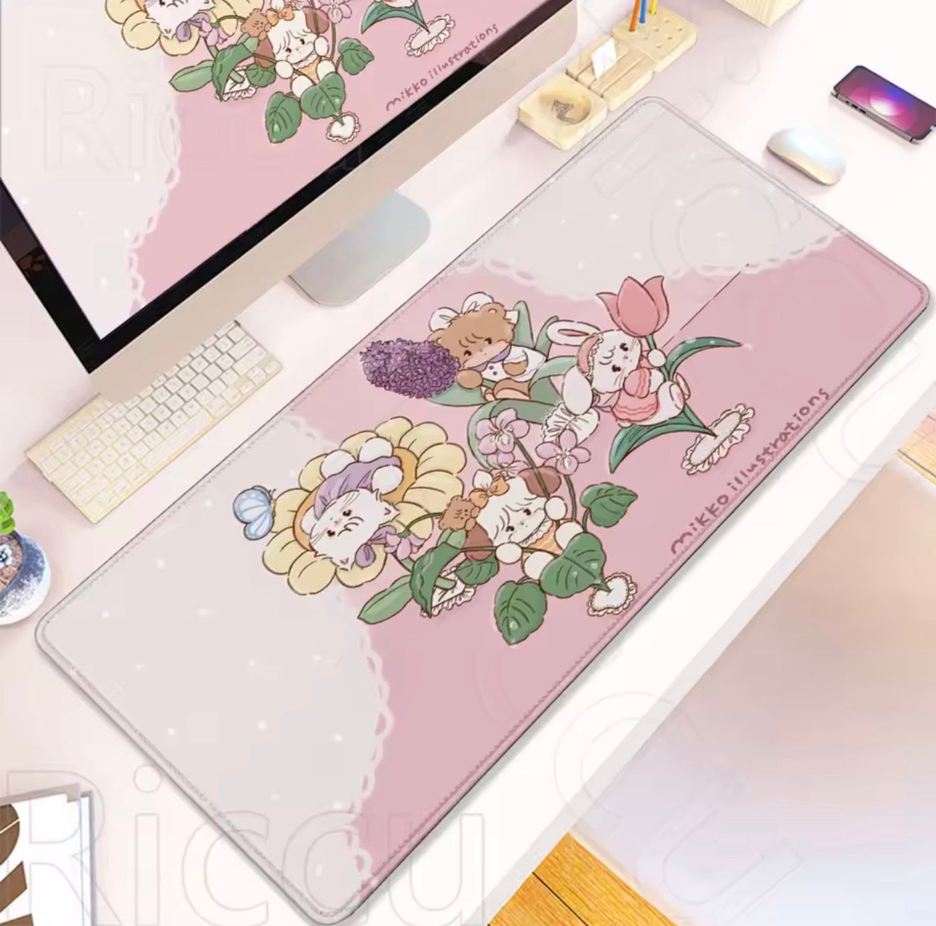 Mikko illustrations Family Garden Large Desk Mat