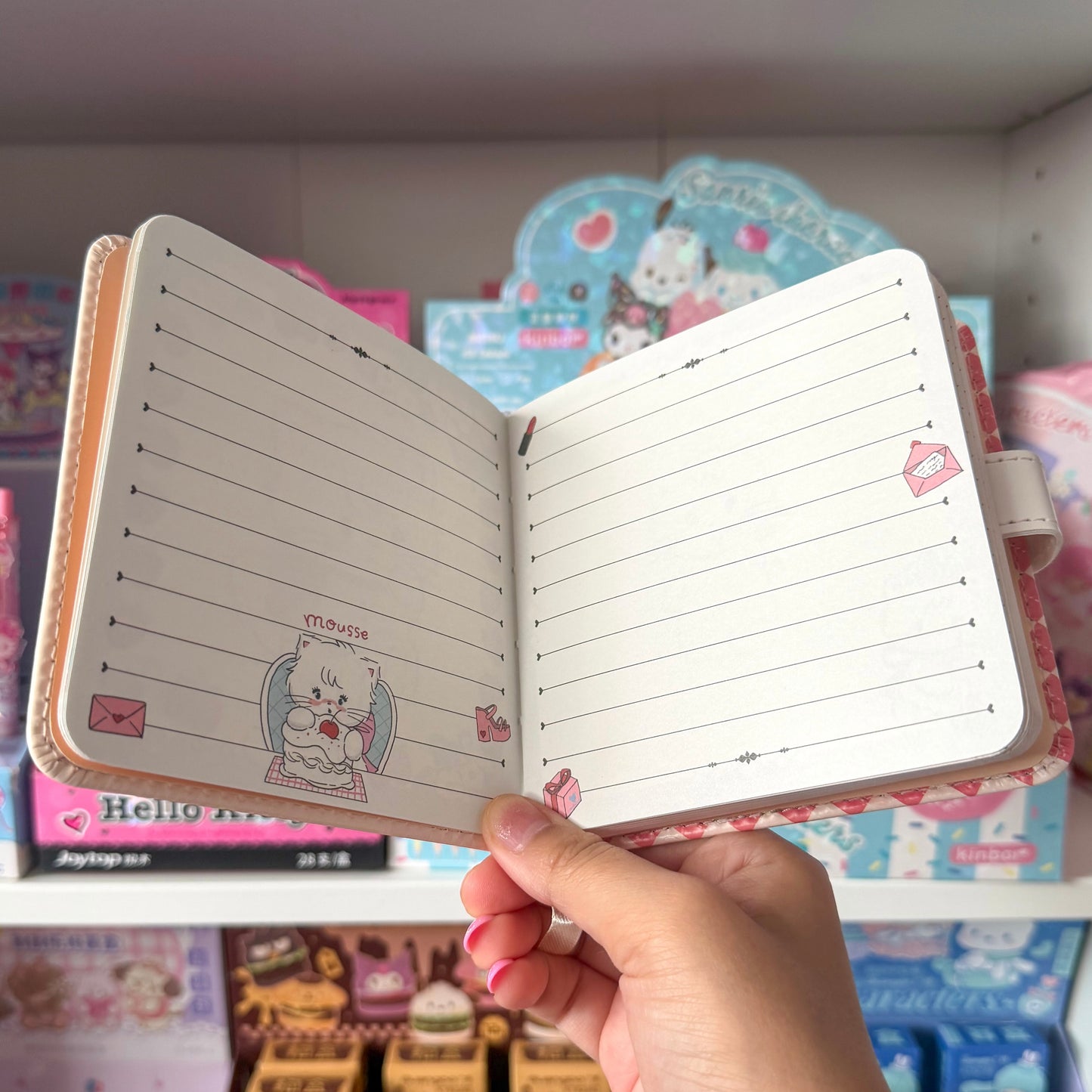 Mikko illustrations Mousse Strawberry Small Magnet Notebook Journal