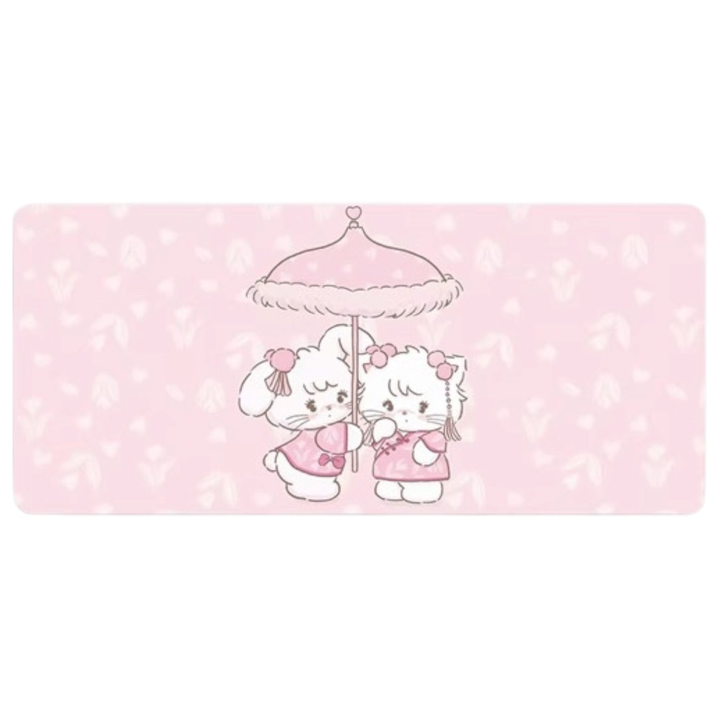 Mikko illustrations Pink Umbrella Large Desk Mat