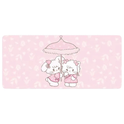 Mikko illustrations Pink Umbrella Large Desk Mat