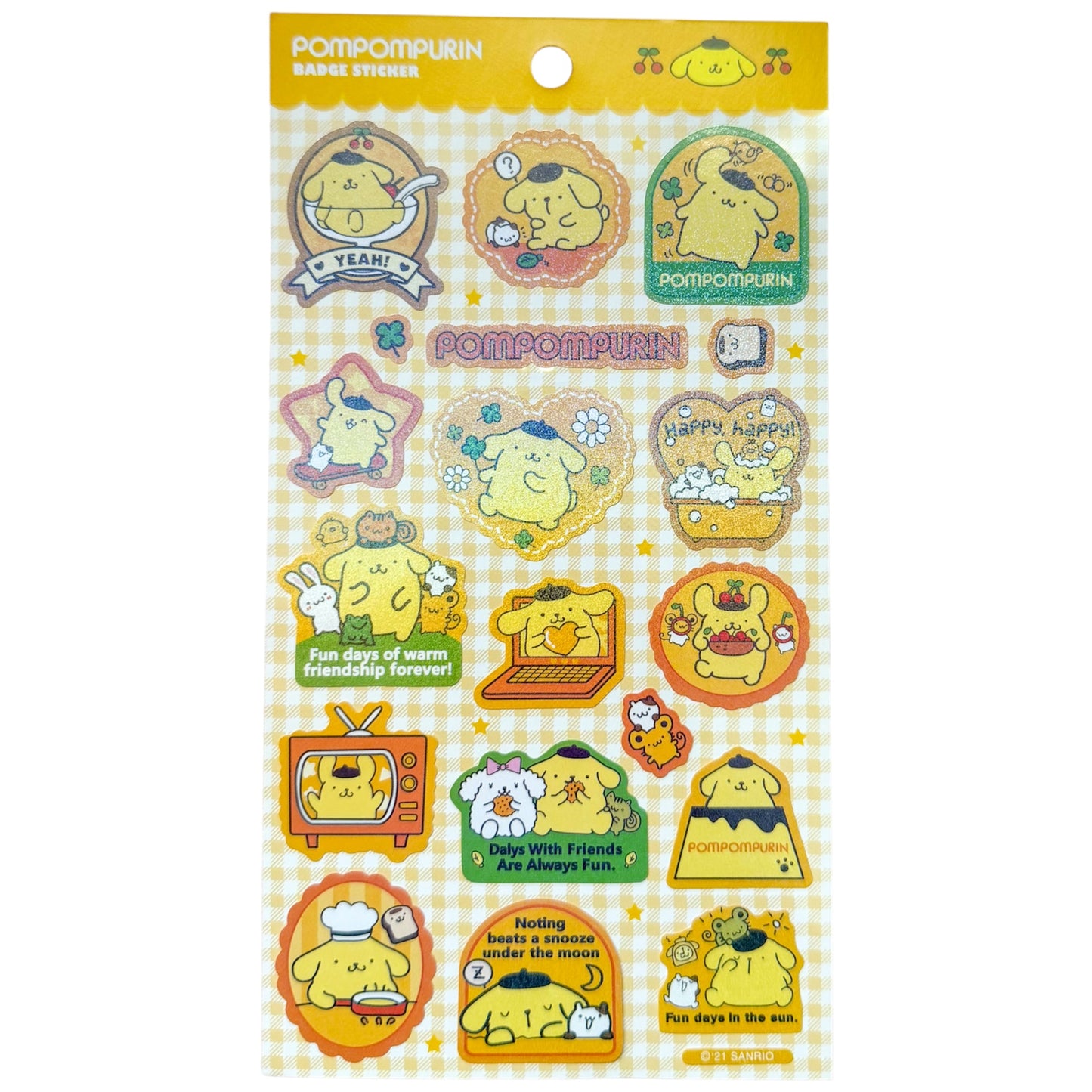 Pompompurin Badge Sticker Sheet