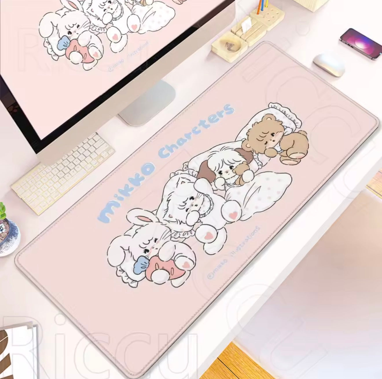 Mikko illustrations Family Bedtime Large Desk Mat
