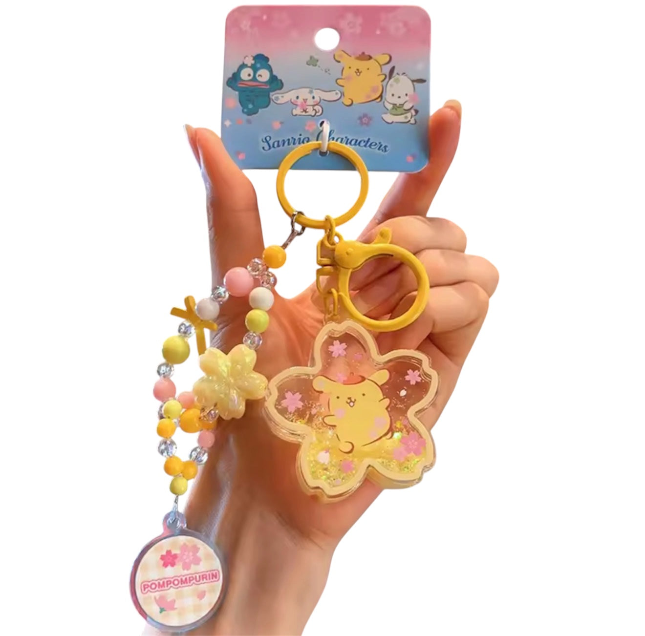 Pompompurin Sakura Keychain Pendant