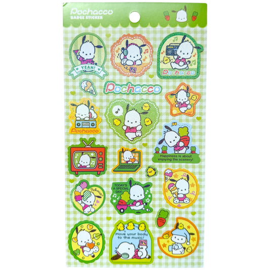 Pochacco Badge Sticker Sheet