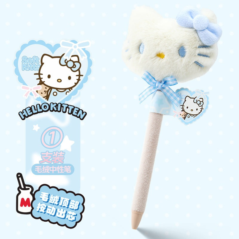 Hello Kitty Blue Bow Plushy Pen