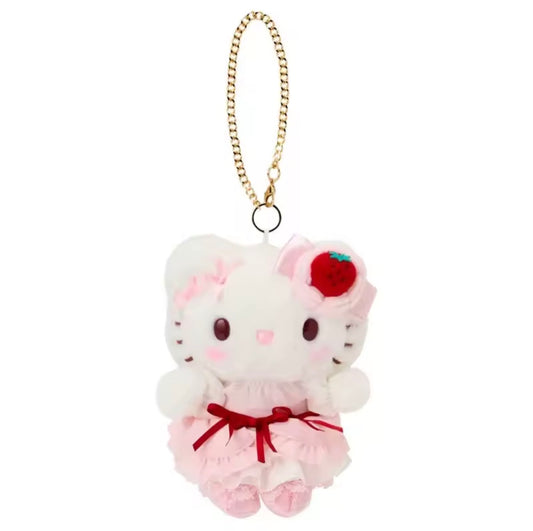 Hello Kitty Strawberry Cake Sweetheart Plush Keychain