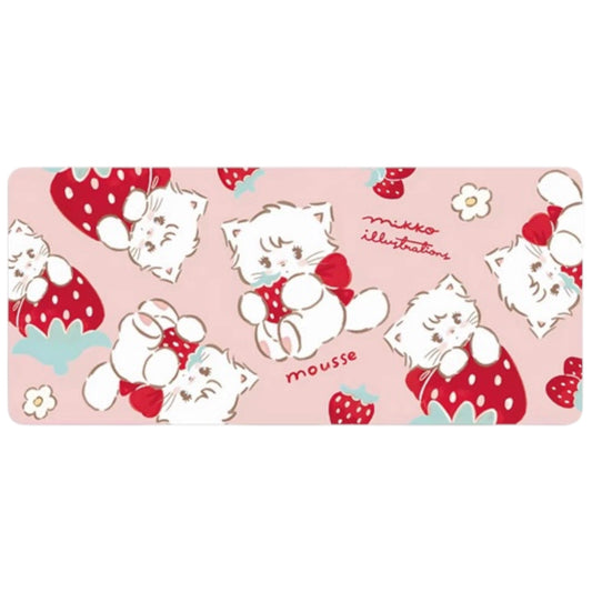 Mikko illustrations Mousse Strawberry Large Desk Mat