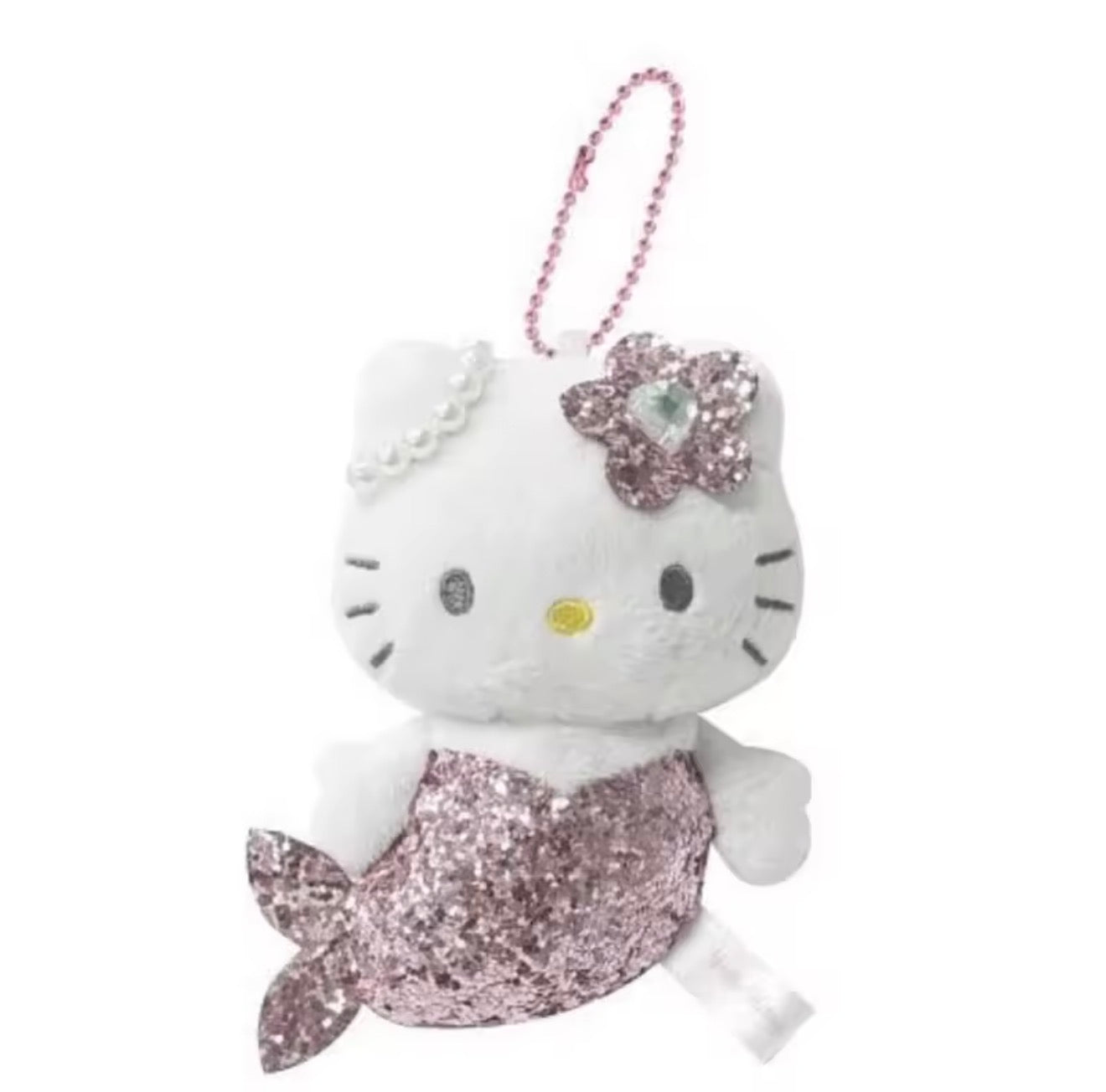 Hello Kitty Glitter Mermaid Plush Keychain (PINK)