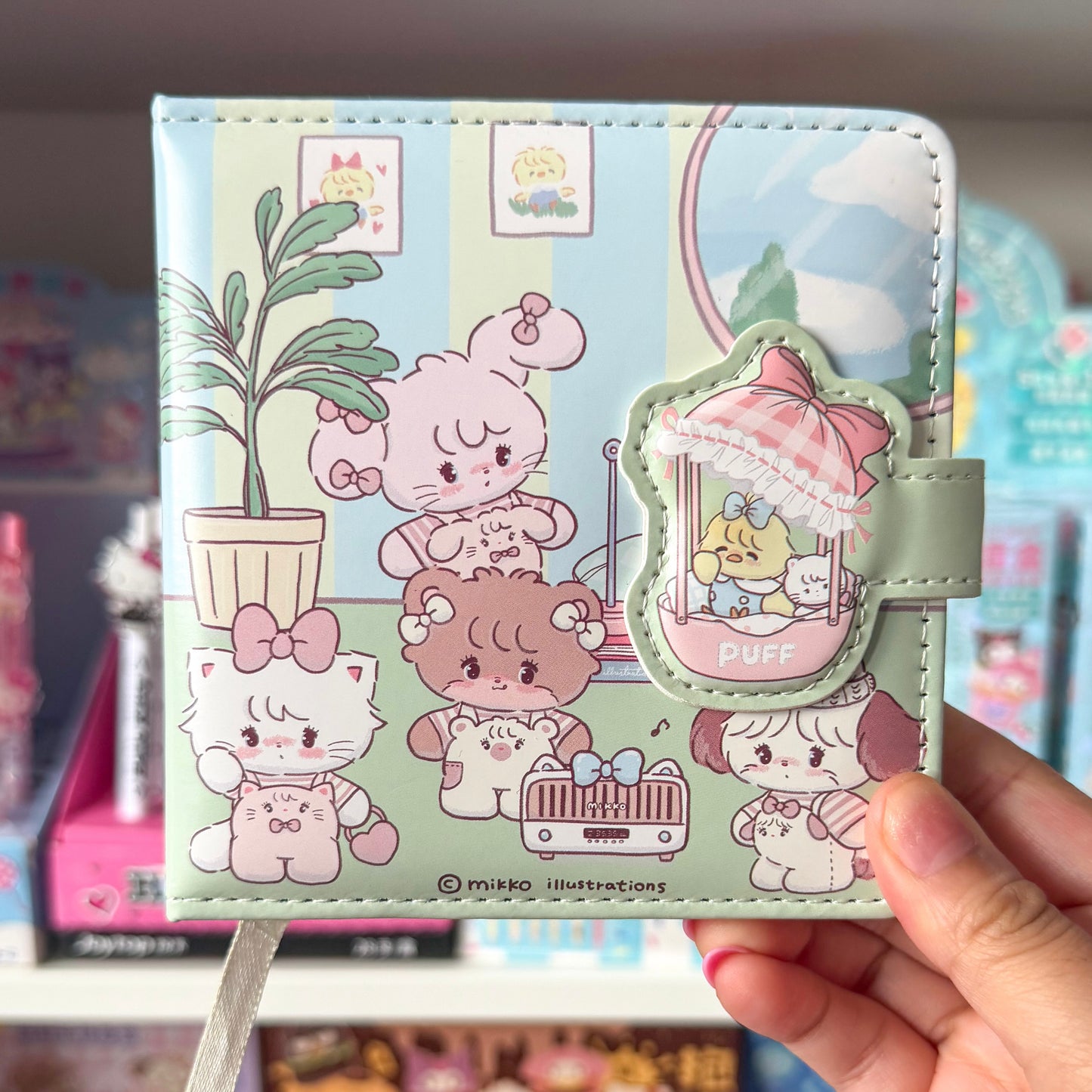 Mikko illustrations Green Family Small Magnet Strap Notebook Journal