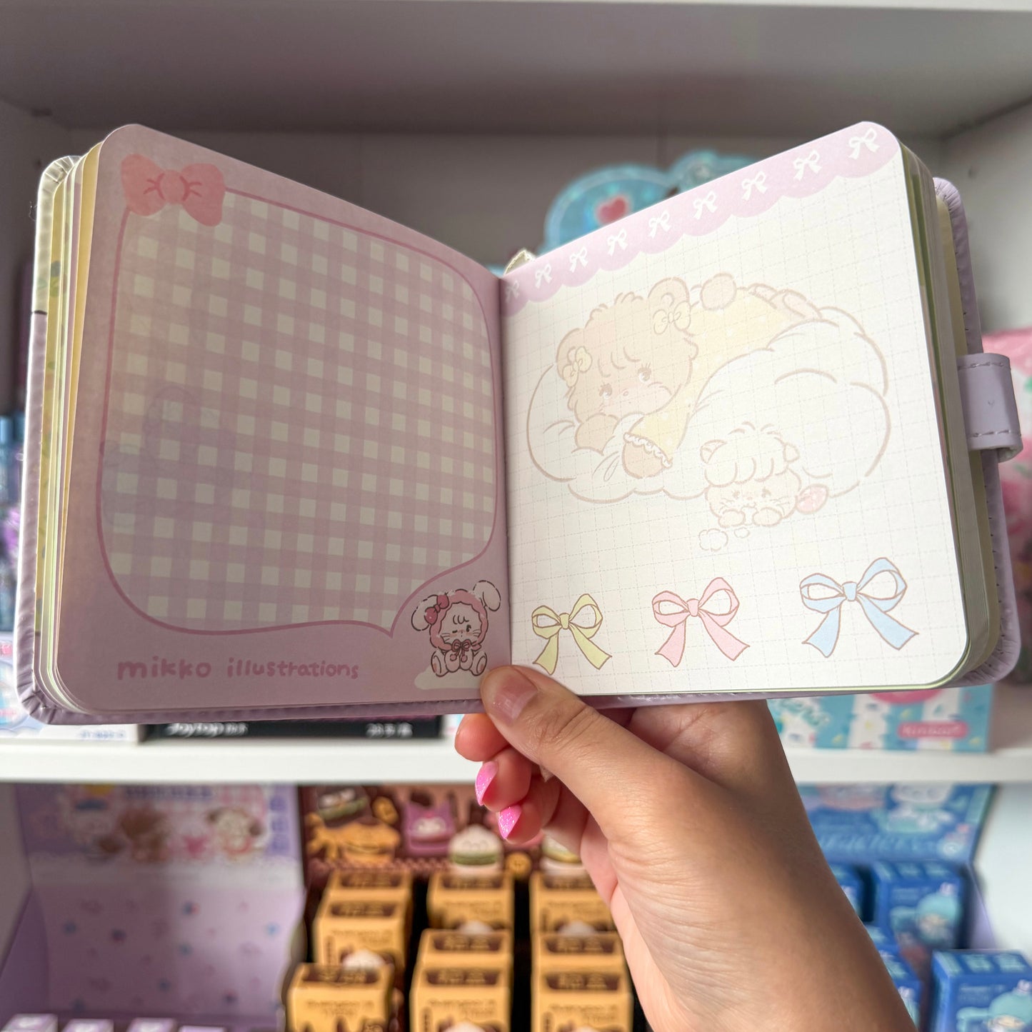 Mikko illustrations Lilac Family Small Magnet Strap Notebook Journal