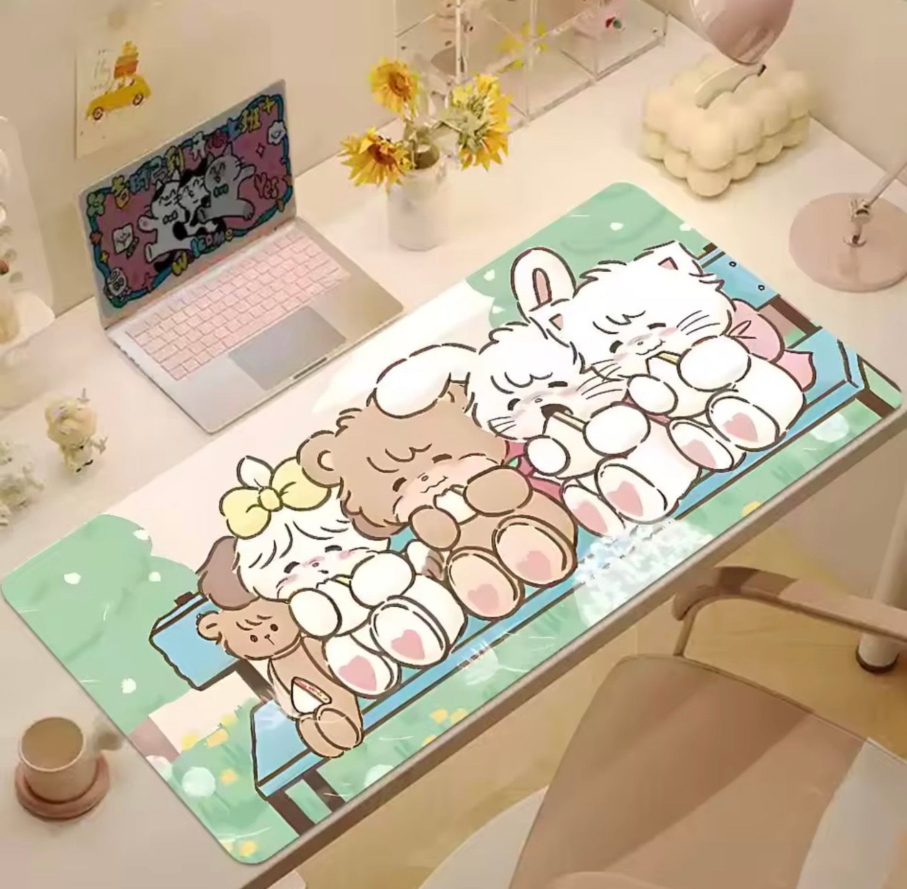 Mikko illustrations Family Picnic Large Desk Mat