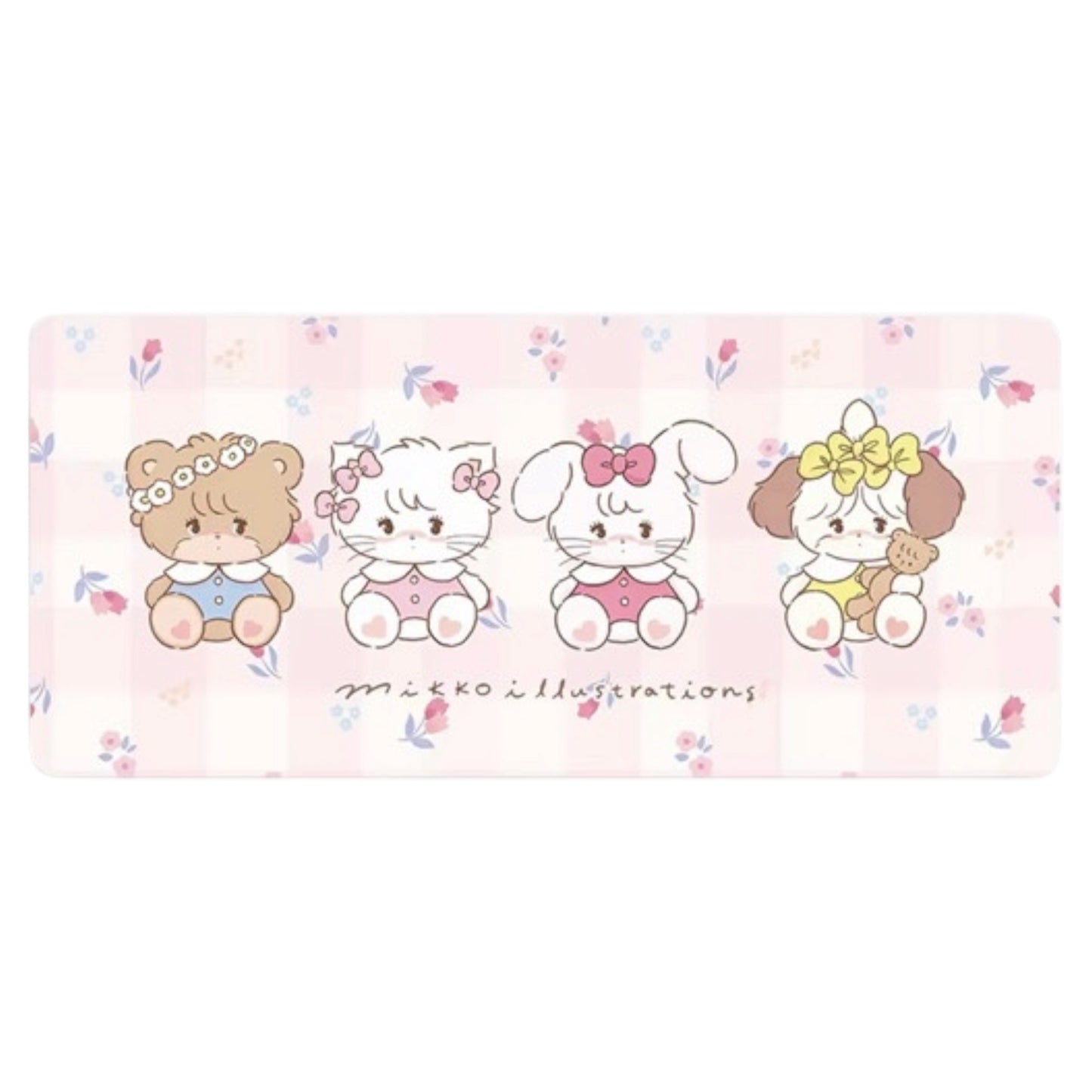 Mikko illustrations Family Plaid Large Desk Mat
