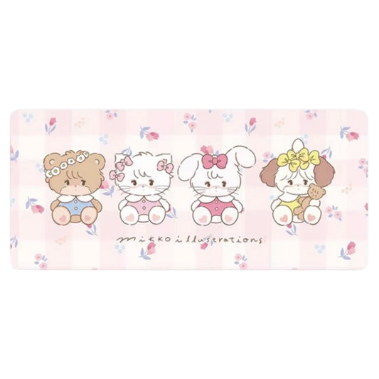 Mikko illustrations Family Plaid Large Desk Mat