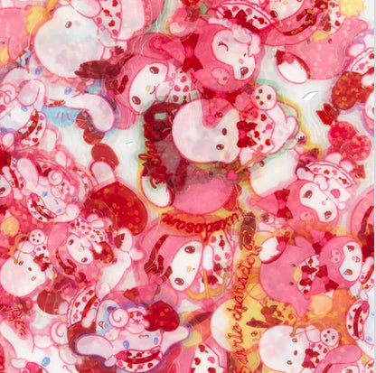 Sanrio Characters Valentine Sparkling Sticker Flakes Set 50ct