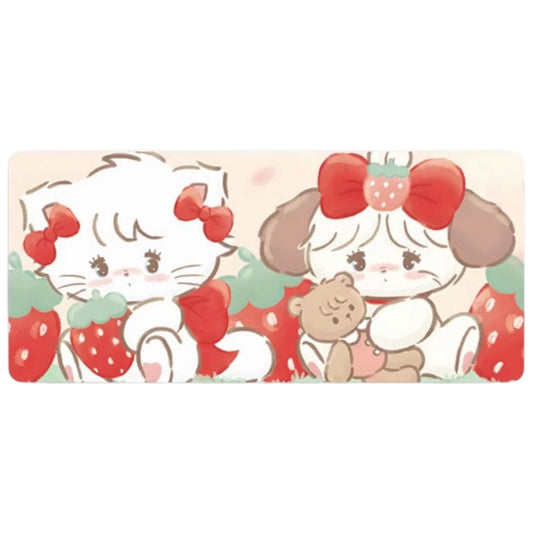 Mikko illustrations Mousse & Soufflé Strawberry Large Desk Mat
