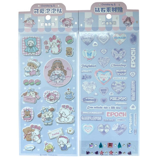 Mikko illustrations 3D Puffy Stickers With Gems- Purple