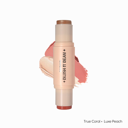 Kara Beauty Blush N’ Beam- True Coral+Luxe Peach