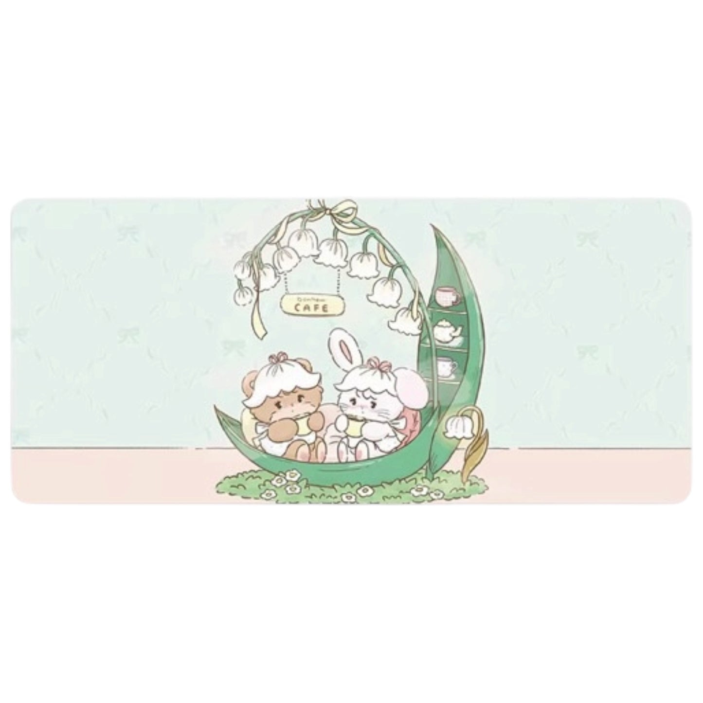 Mikko illustrations Latte & Cammy Cafe Large Desk Mat