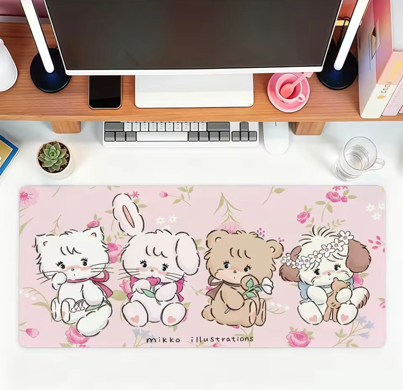 Mikko illustrations Family Floral Large Desk Mat