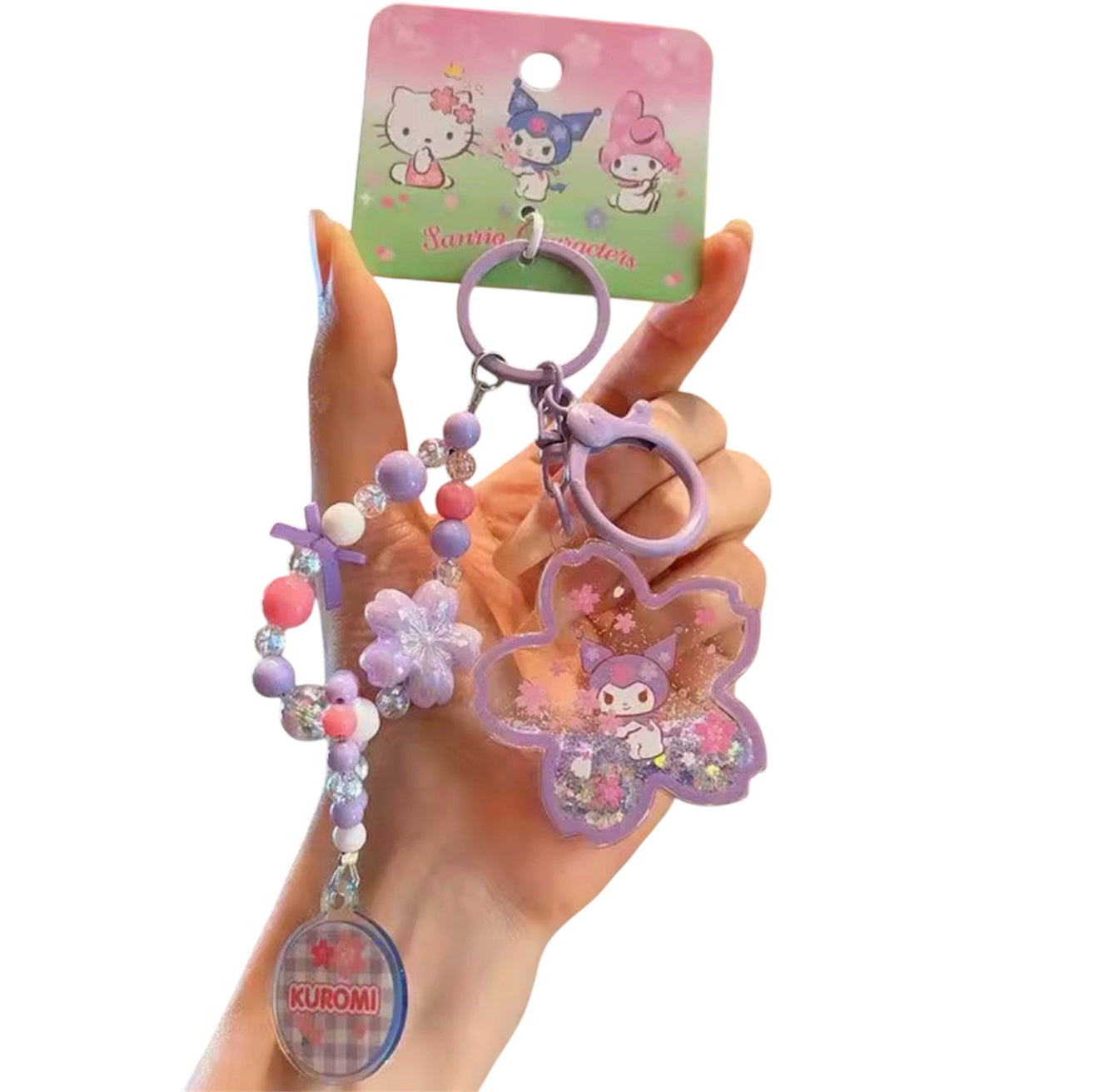 Kuromi Sakura Keychain Pendant