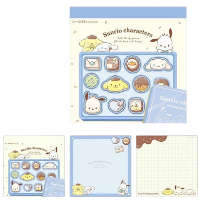 Sanrio Pompompurin, Cinnamoroll, Pochacco Memopad With Sticker Sheet