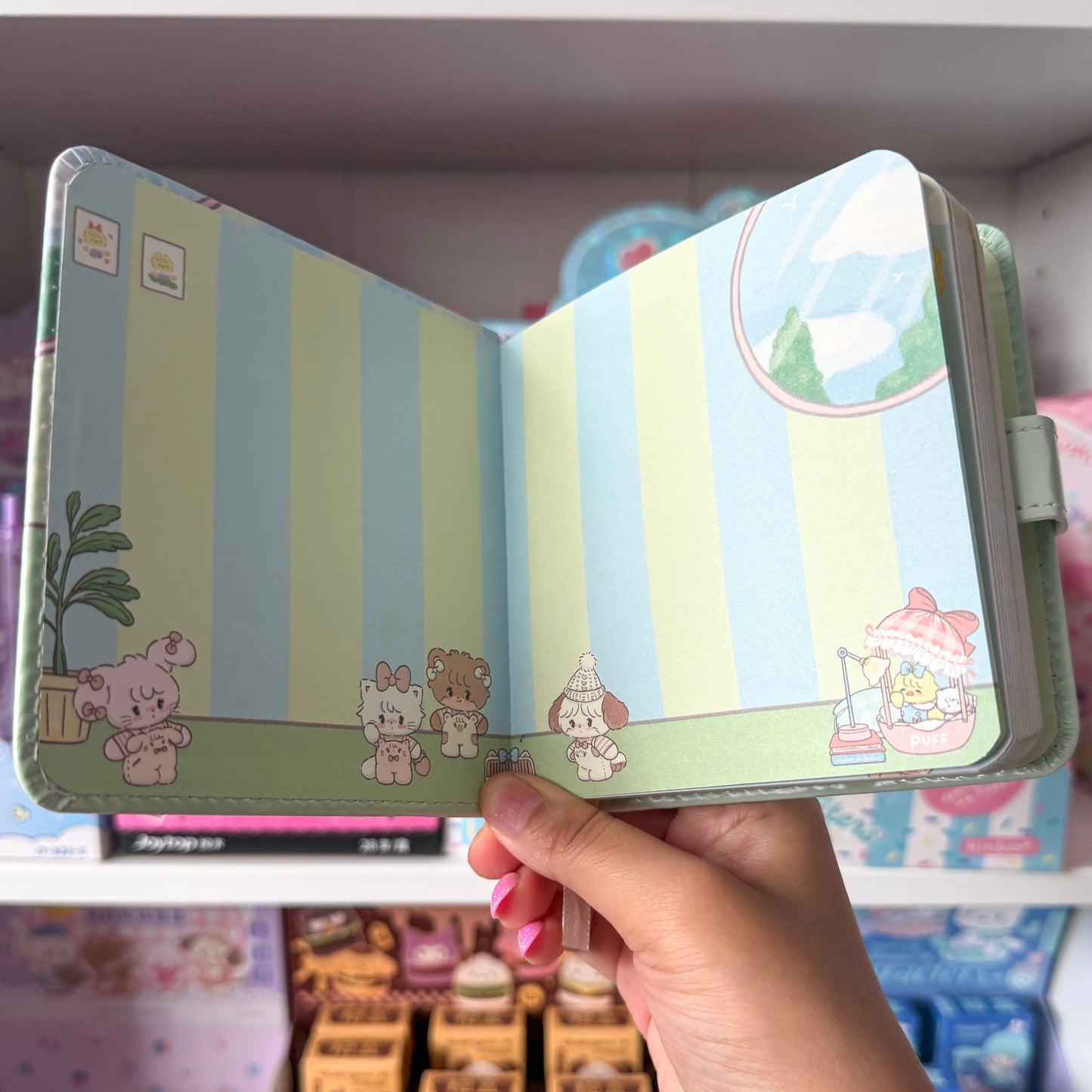Mikko illustrations Green Family Small Magnet Strap Notebook Journal