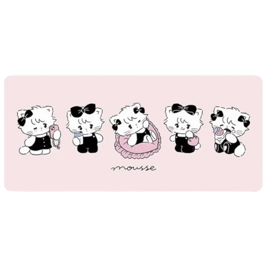 Mikko illustrations Mousse in Black Large Desk Mat