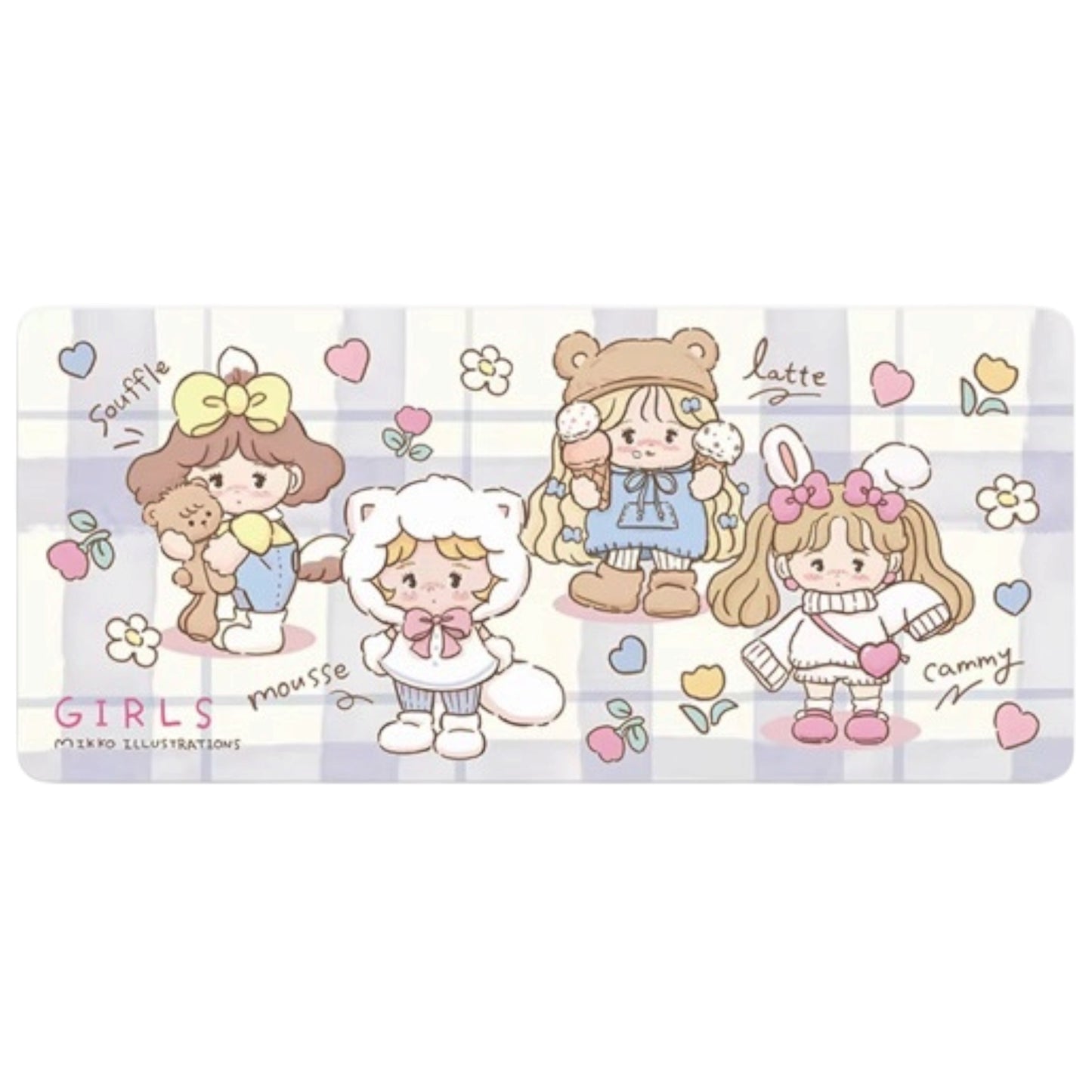 Mikko illustrations Family Girls Large Desk Mat