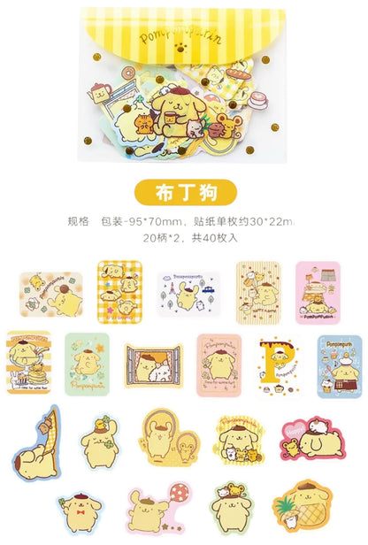 Sanrio Pompompurin Envelope Case Sticker Set