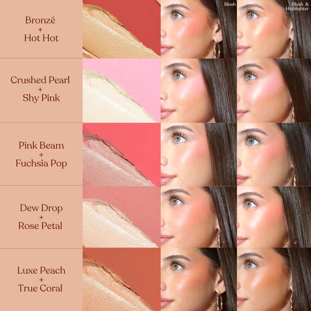 Kara Beauty Blush N’ Beam- Shy Pink+Crush Pearl